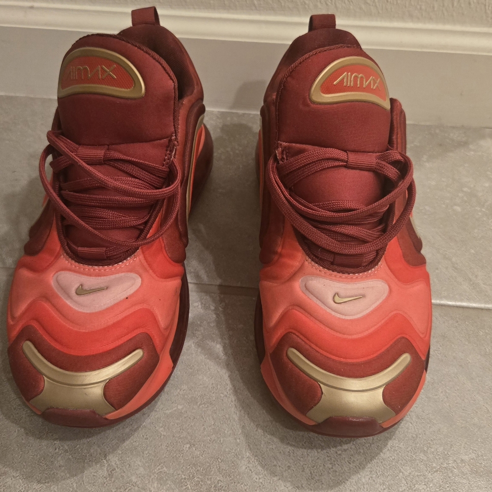 Nike Red and Gold Athletic Sneakers with Modern Design